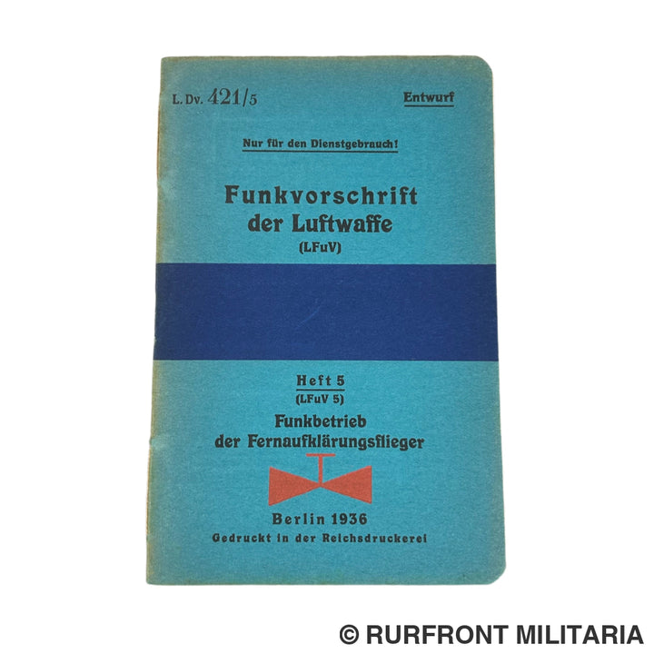 Funkvorschrift Der Luftwaffe Heft 5 Funkbetrieb Fernaufklärungsflieger.