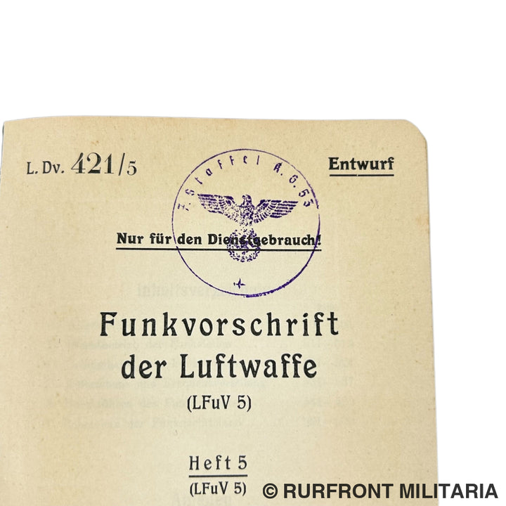 Funkvorschrift Der Luftwaffe Heft 5 Funkbetrieb Fernaufklärungsflieger.