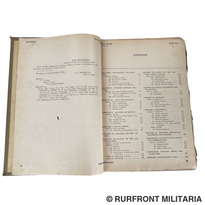 Handbook on Japanese Military forces 1944 op Nederlandse naam