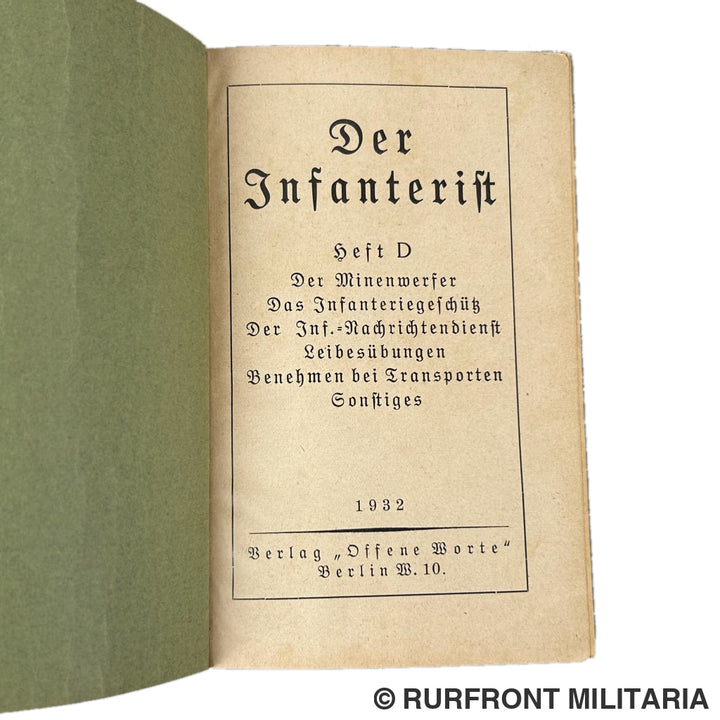 Handbuch Der Infanterist 1932