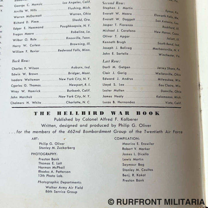 Hellbird war Book 1945 gesigneerd door colonel F. Kalberer very rare!