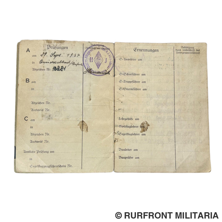 Hj/RAD papierset Albert Weidmann HJ Fliegerschar