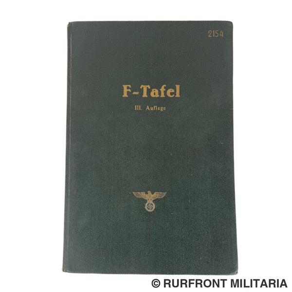 Kriegsmarine F-Tafel 1941 III Auflage 2154 u-boot Kriegsmarinearsenal Gotenhafen
