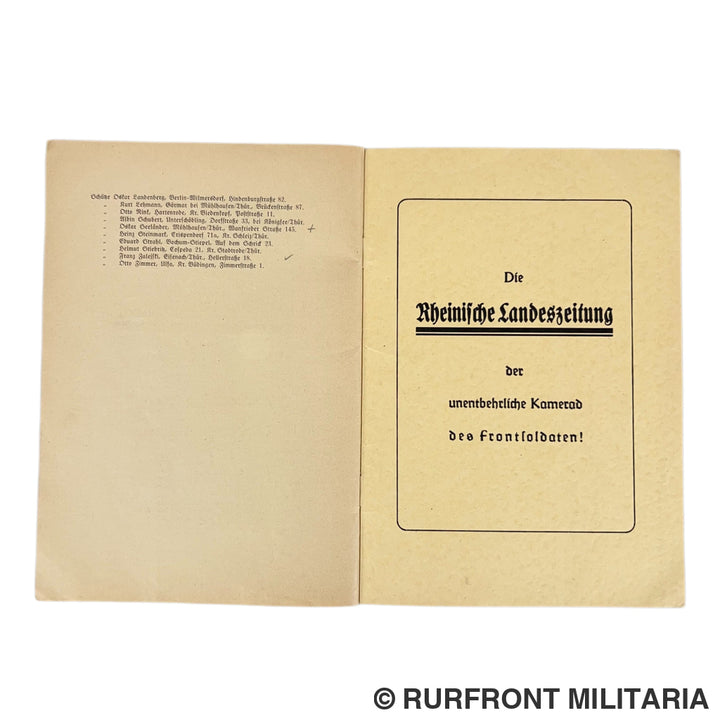 Kriegstagebuch 1. Komp. Infanterie-Regiment 166 - Deel I & II (Met Nederlandse historie & Oostfront mutaties)