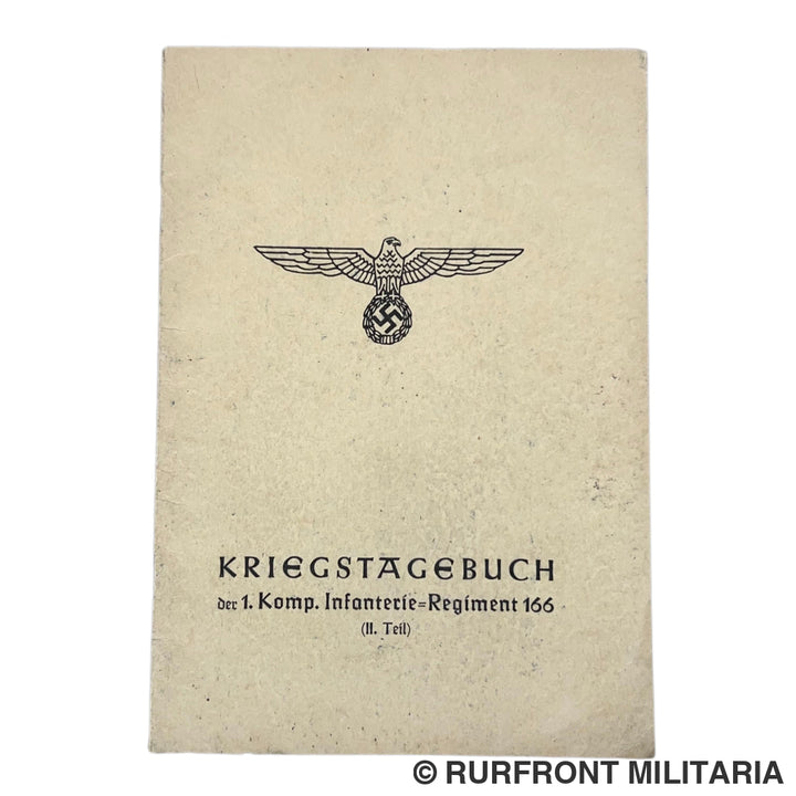 Kriegstagebuch 1. Komp. Infanterie-Regiment 166 - Deel I & II (Met Nederlandse historie & Oostfront mutaties)