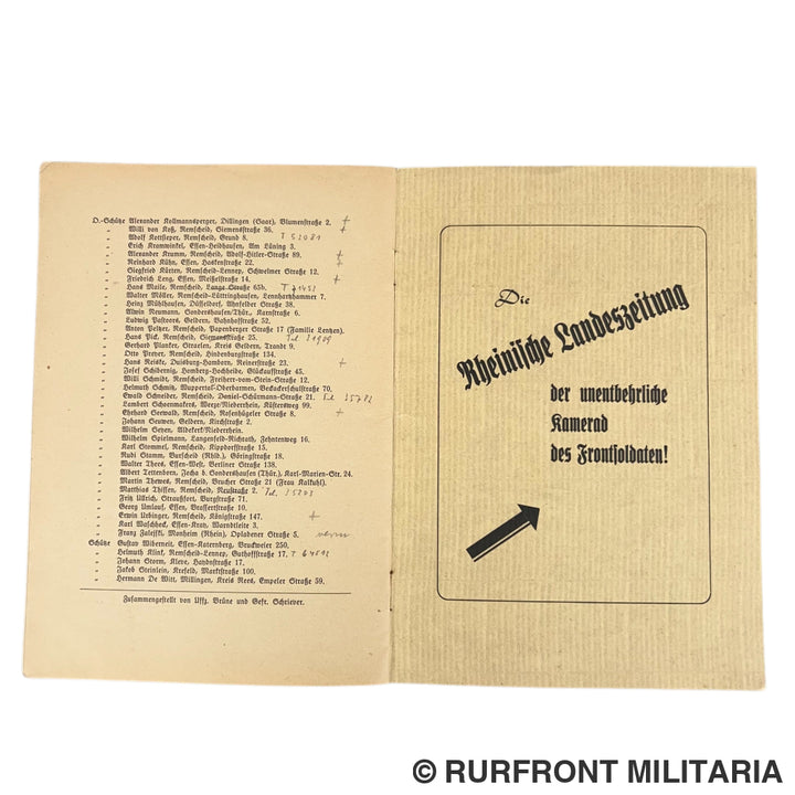 Kriegstagebuch 1. Komp. Infanterie-Regiment 166 - Deel I & II (Met Nederlandse historie & Oostfront mutaties)