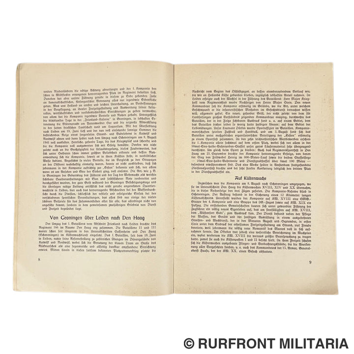 Kriegstagebuch 1. Komp. Infanterie-Regiment 166 - Deel I & II (Met Nederlandse historie & Oostfront mutaties)
