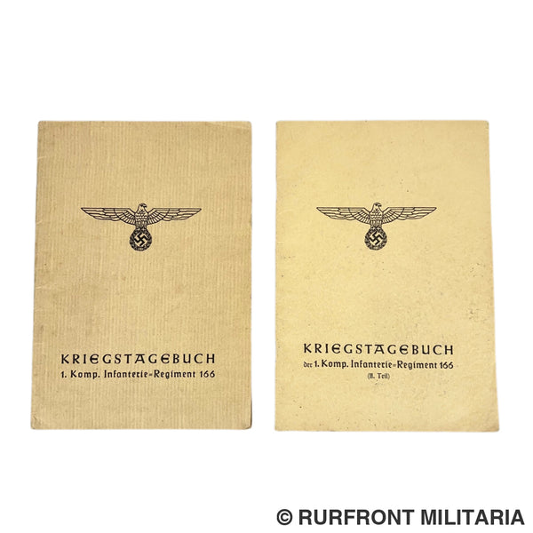 Kriegstagebuch 1. Komp. Infanterie-Regiment 166 - Deel I & II (Met Nederlandse historie & Oostfront mutaties)
