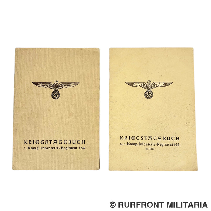 Kriegstagebuch 1. Komp. Infanterie-Regiment 166 - Deel I & II (Met Nederlandse historie & Oostfront mutaties)