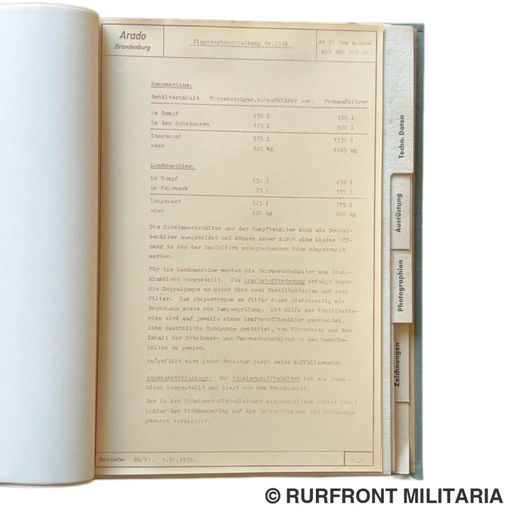 Luftwaffe Arado AR95 presentatieboek 1938 ultra zeldzaam!
