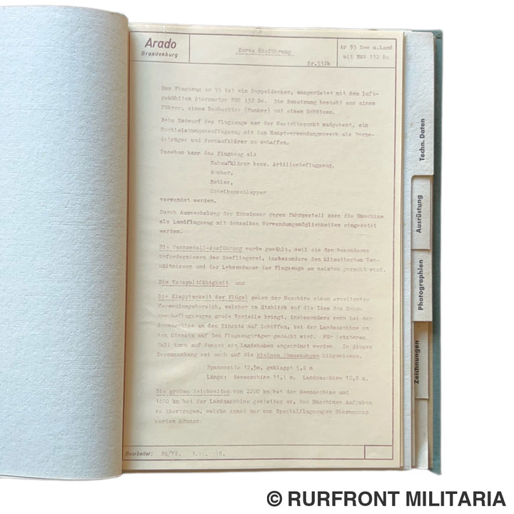Luftwaffe Arado AR95 presentatieboek 1938 ultra zeldzaam!