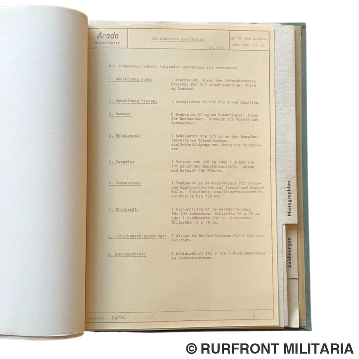 Luftwaffe Arado AR95 presentatieboek 1938 ultra zeldzaam!