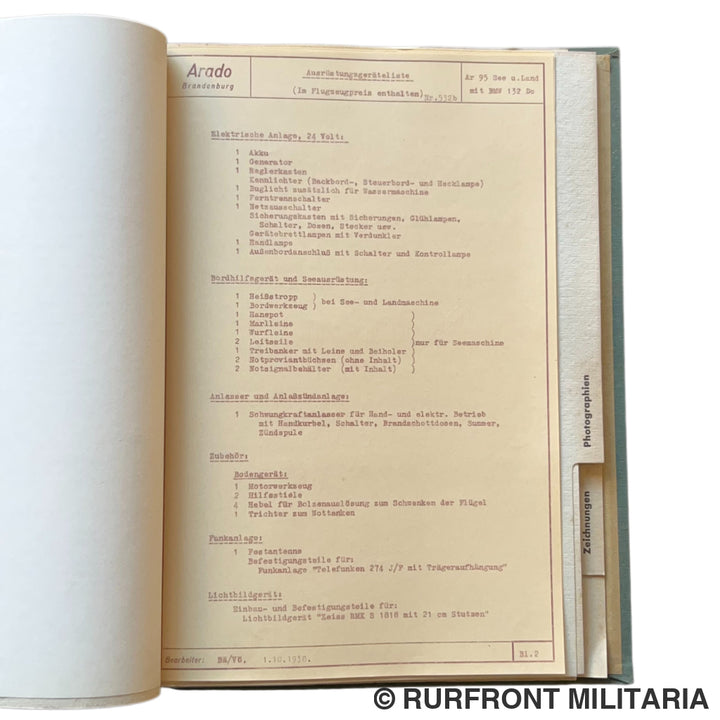 Luftwaffe Arado AR95 presentatieboek 1938 ultra zeldzaam!