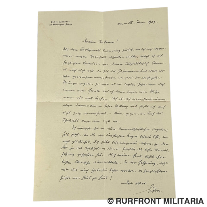 Luftwaffe Brief Lohr Kubena