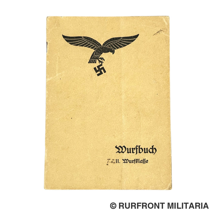 Luftwaffe Flugbuch & Wurfbuch Bombenschütze Wilhelm Koller