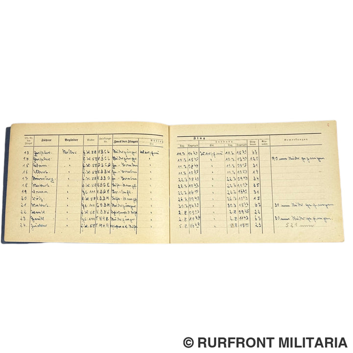 Luftwaffe Flugbuch & Wurfbuch Bombenschütze Wilhelm Koller