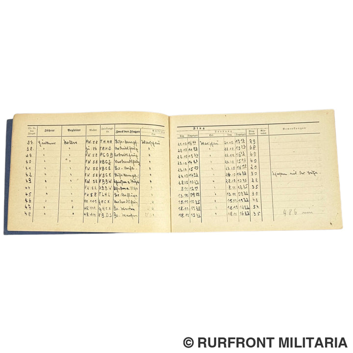 Luftwaffe Flugbuch & Wurfbuch Bombenschütze Wilhelm Koller