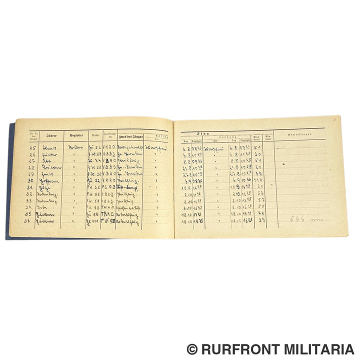 Luftwaffe Flugbuch & Wurfbuch Bombenschütze Wilhelm Koller