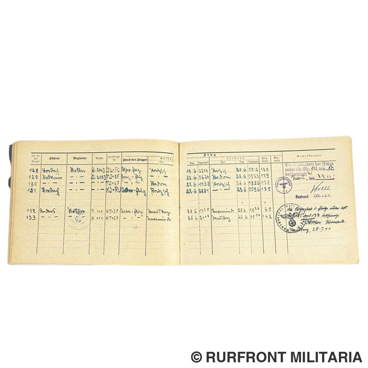 Luftwaffe Flugbuch & Wurfbuch Bombenschütze Wilhelm Koller