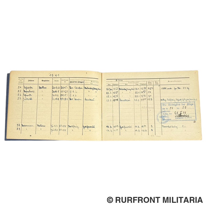 Luftwaffe Flugbuch & Wurfbuch Bombenschütze Wilhelm Koller