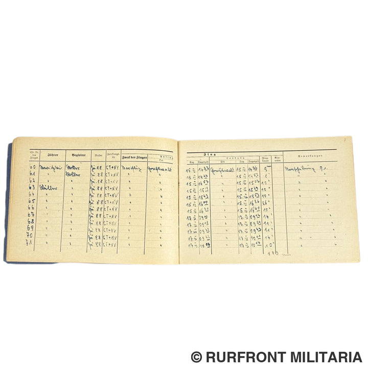 Luftwaffe Flugbuch & Wurfbuch Bombenschütze Wilhelm Koller