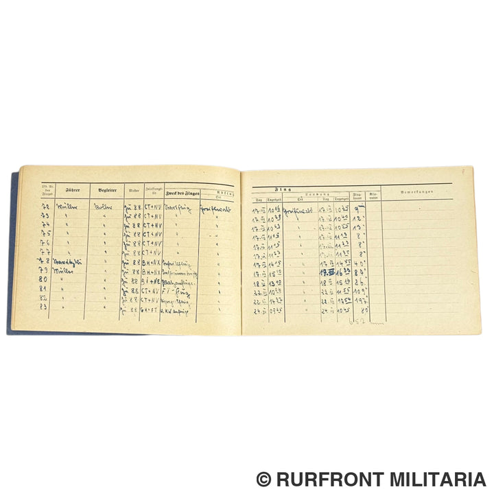 Luftwaffe Flugbuch & Wurfbuch Bombenschütze Wilhelm Koller