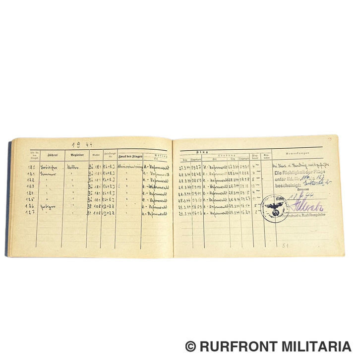 Luftwaffe Flugbuch & Wurfbuch Bombenschütze Wilhelm Koller