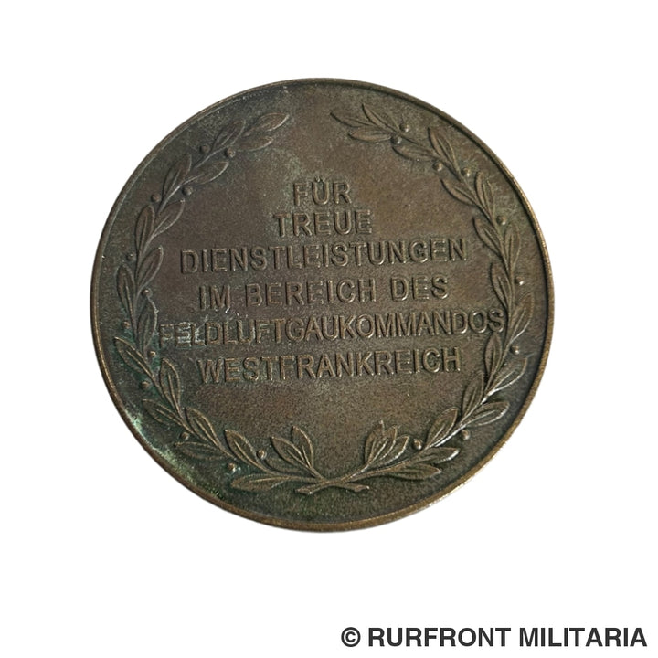 Luftwaffe Medaille Für Treue Dienste Im Bereich Des Feldluftgaukommandos Westfrankreich