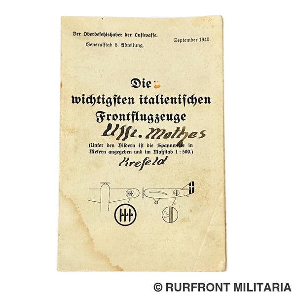 Luftwaffe Vouwkaart Italienischen Frontflugzeuge