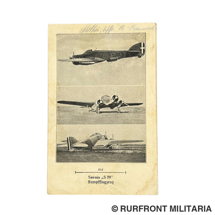 Luftwaffe Vouwkaart Italienischen Frontflugzeuge