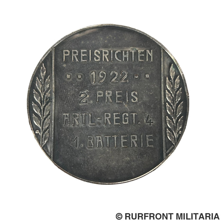 Medaille reichwehr Preisrichten 1922 Artillerie Regiment 4 in Etui