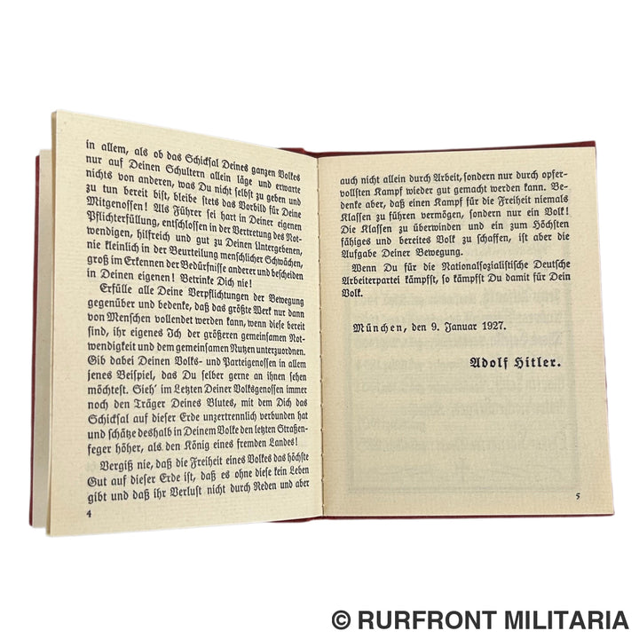 NSDAP Mitgliedsbuch set Familie Sollinger Ohlmühle Bogen.