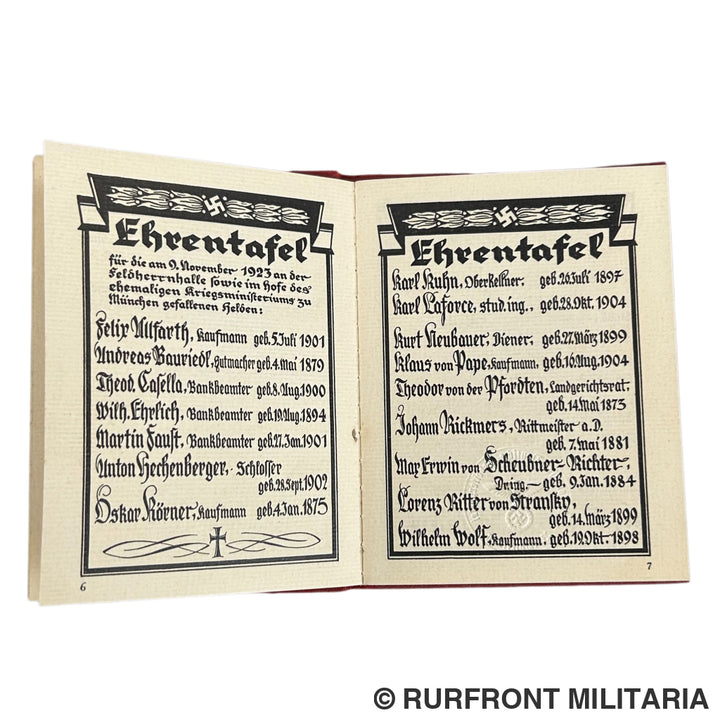 NSDAP Mitgliedsbuch set Familie Sollinger Ohlmühle Bogen.