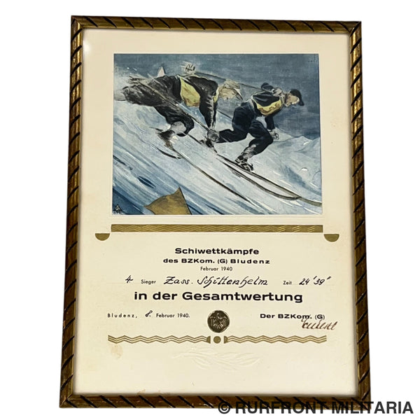 Oorkonde in lijst Schiwettkämpfe Bludenz 1940
