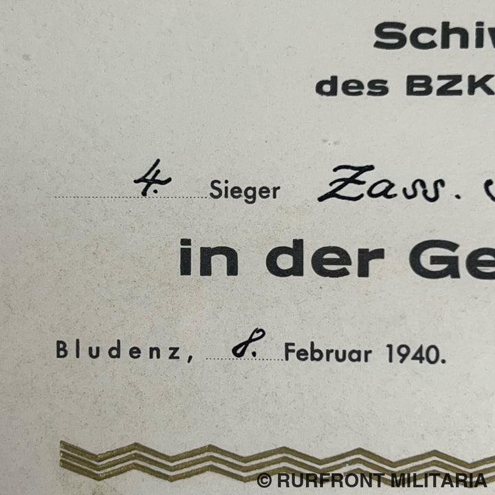 Oorkonde in lijst Schiwettkämpfe Bludenz 1940