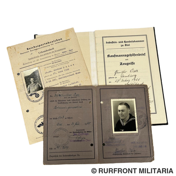 Papierset Kriegsmarine Ober Maat Günther Oeser Marinestation Ostsee