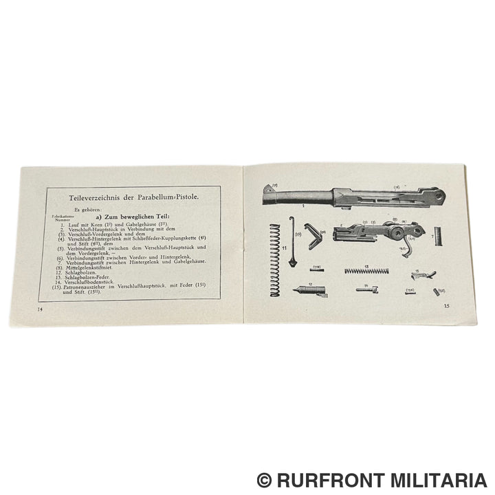 Parabellum 9Mm/P08 Handleiding