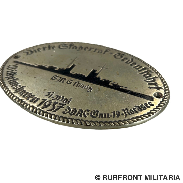 Plaquette DDAC Vierte Skagerrak Gedenkfahrt 1937