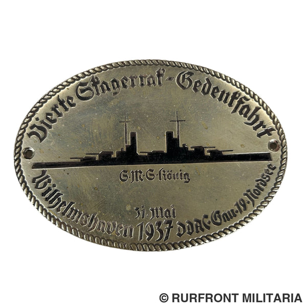 Plaquette DDAC Vierte Skagerrak Gedenkfahrt 1937