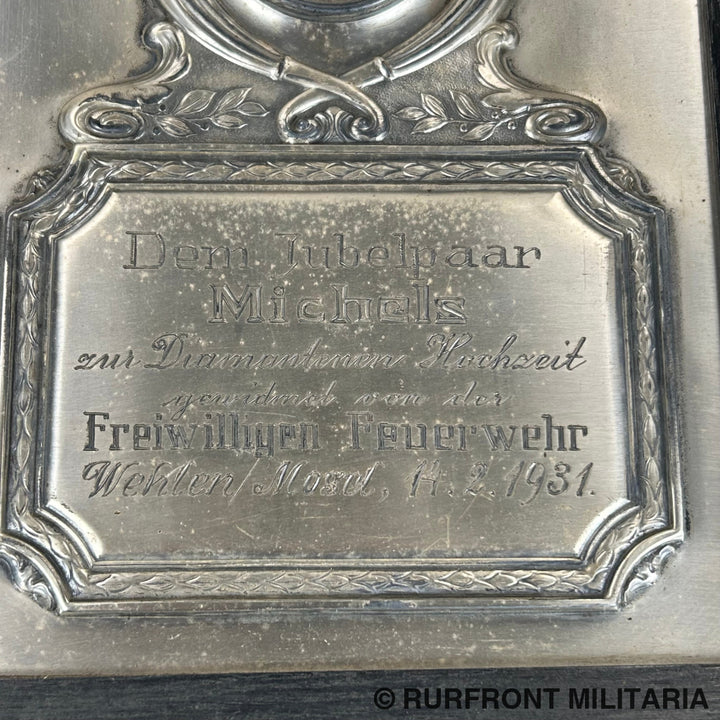 Plaquette Freiwillige Feuerwehr Wehlen/Mosel 1931