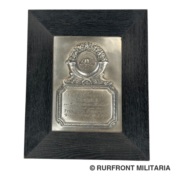 Plaquette Freiwillige Feuerwehr Wehlen/Mosel 1931