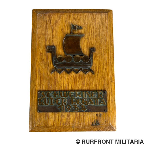 Plaquette Schweriner Ruder Regatta 1934