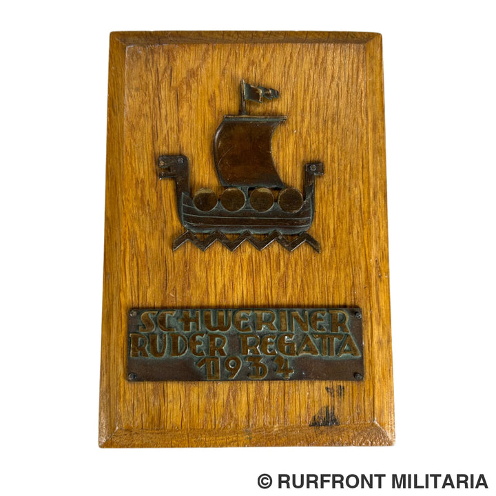 Plaquette Schweriner Ruder Regatta 1934