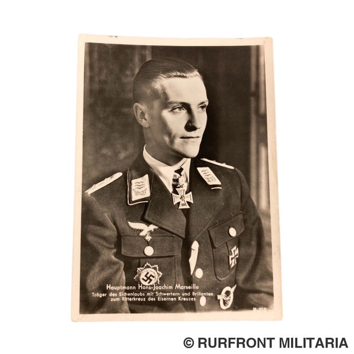 Postkaart Luftwaffe Hauptmann Hans-Joachim Marseille Ritterkreuzträger