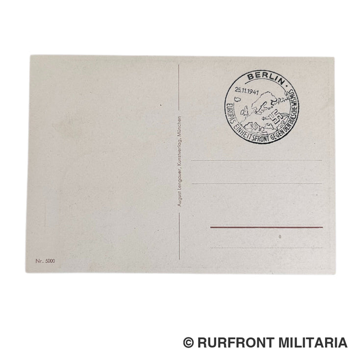 Postkaart Zwei Volksführer Hitler/Mussolini