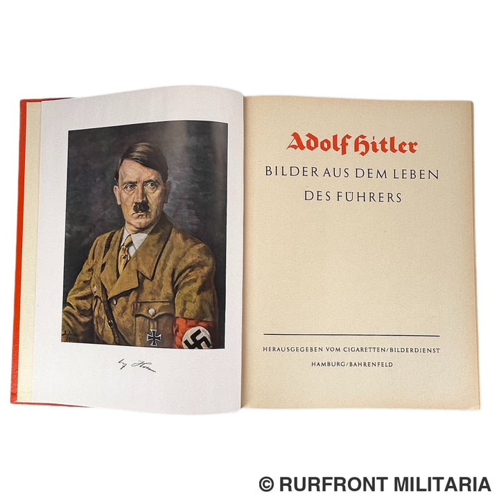 Sammelalbum Adolf Hitler met omslag en kartonnen hoes in unieke staat.