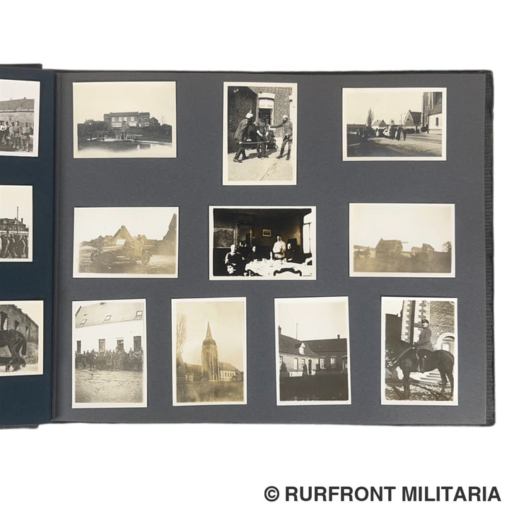 Uniek Duits/ Beiers WO1 Fotoalbum ’Kriegserinnerungen’ 214 Foto’s – Regio Arras-Postoberinspektor Müller