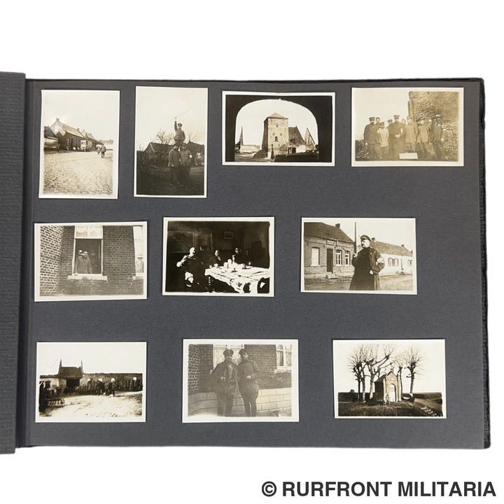 Uniek Duits/ Beiers WO1 Fotoalbum ’Kriegserinnerungen’ 214 Foto’s – Regio Arras-Postoberinspektor Müller