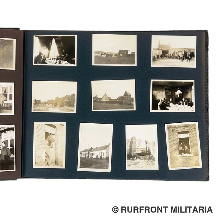Uniek Duits/ Beiers WO1 Fotoalbum ’Kriegserinnerungen’ 214 Foto’s – Regio Arras-Postoberinspektor Müller