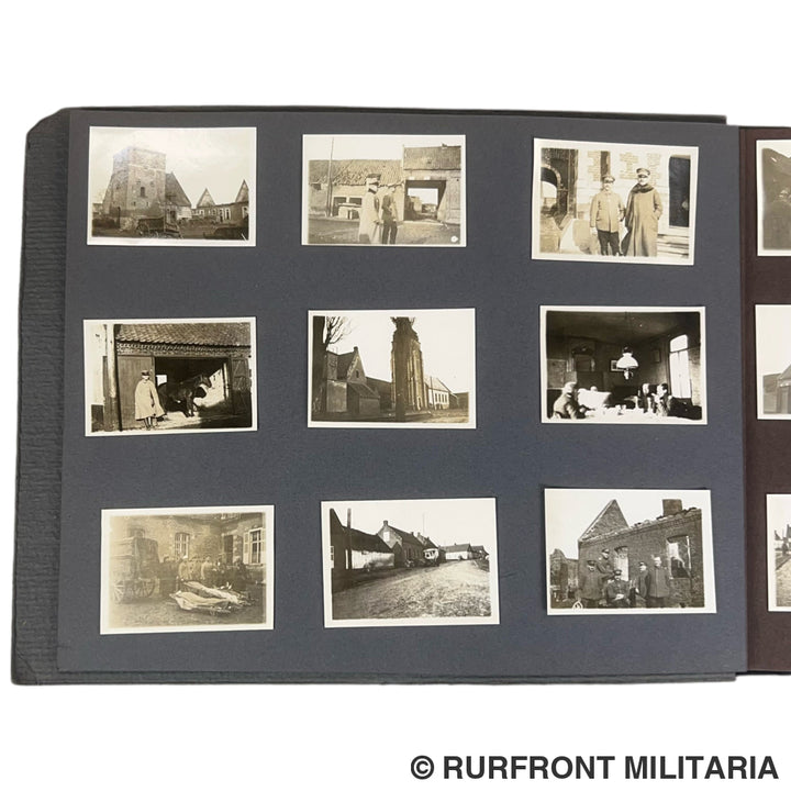 Uniek Duits/ Beiers WO1 Fotoalbum ’Kriegserinnerungen’ 214 Foto’s – Regio Arras-Postoberinspektor Müller